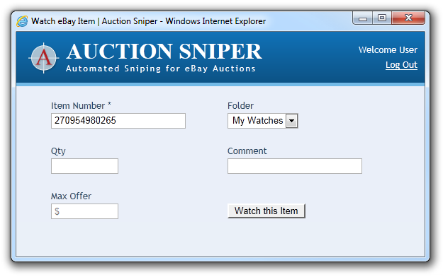 add watch to auction sniper